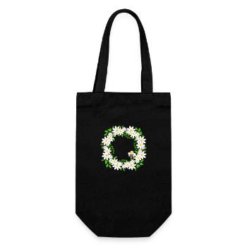 Blumenkranz - Geschenkbeutel für Flaschen - Schwarz - Vorne