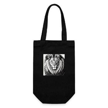 Lion King watching - Geschenkbeutel für Flaschen - Schwarz - Vorne