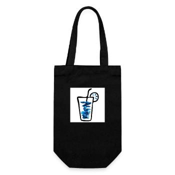 Drink blue - Geschenkbeutel für Flaschen - Schwarz - Vorne