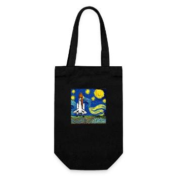 Space Shuttle Van Gogh - Gift Bag for Bottles - black - Front