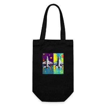 Space Shuttle Van Gogh - Gift Bag for Bottles - black - Front