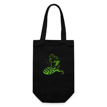 Sirene Mythische Retro Meer Meerjungfrau Prinzessin Neon - Geschenkbeutel für Flaschen - Schwarz - Vorne