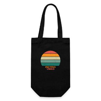 RETRO VIBES - Geschenkbeutel für Flaschen - Schwarz - Vorne