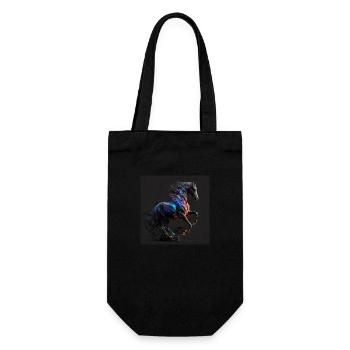 Feuriges Pferd Nr. 14 - Geschenkbeutel für Flaschen - Schwarz - Vorne
