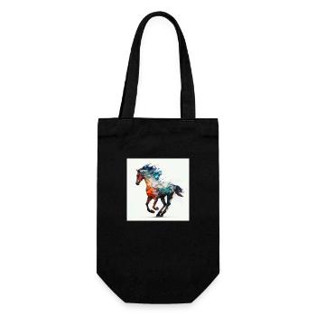 Feuriges Pferd Nr. 9 - Geschenkbeutel für Flaschen - Schwarz - Vorne