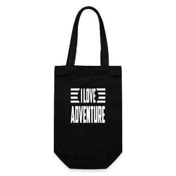 I Love Adventure - Geschenkbeutel für Flaschen - Schwarz - Vorne