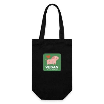 Vegan for animals - Gift Bag for Bottles - black - Front