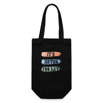 it's never too late - Gift Bag for Bottles - black - Front