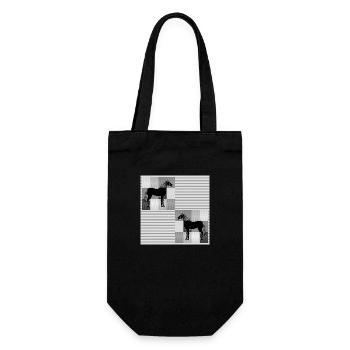 Pferd - Geschenkbeutel für Flaschen - Schwarz - Vorne