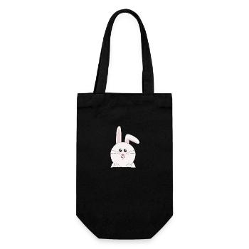 Lapin blanc et doux Pâques - Sac à bouteille - noir - Devant