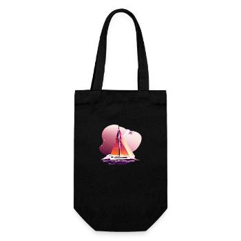 Sailing Sailing Sailing Sailing Sailing Boat - Gift Bag for Bottles - black - Front