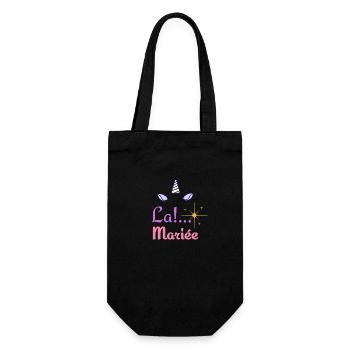 "La Mariée licorne" - Pour un mariage inoubliable - Sac à bouteille - noir - Devant