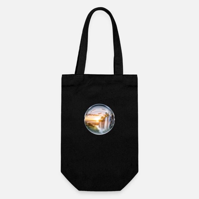 La beauté de la nature dans une boule de cristal - Sac à bouteille - noir