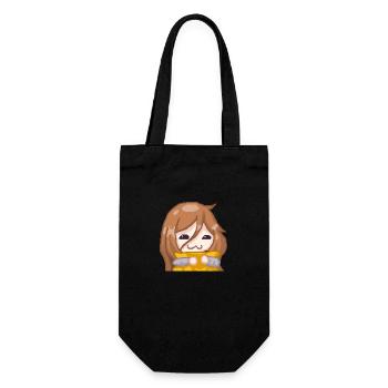 PillowG1rl Emote mit orangenem Kissen - Geschenkbeutel für Flaschen - Schwarz - Vorne