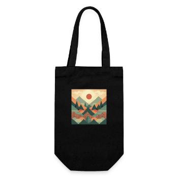 Vintage Mountain Sunset - Geschenkbeutel für Flaschen - Schwarz - Vorne