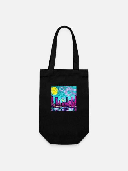 New York City Van Gogh - Geschenkbeutel für Flaschen - Schwarz