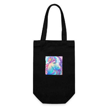 Einhorn Mädchen Fabeltier Einhörner Unicorn - Geschenkbeutel für Flaschen - Schwarz - Vorne