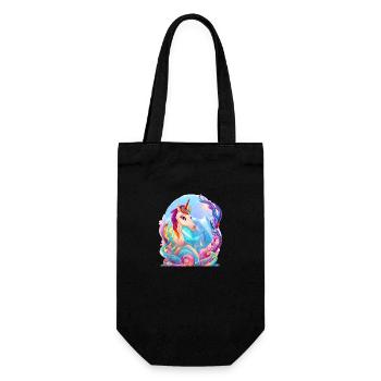 Unicorn Fabeltier Mädchen Einhorn Einhörner - Geschenkbeutel für Flaschen - Schwarz - Vorne