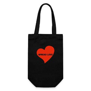 Logo Spread Love en forme de cœur - Sac à bouteille - noir - Devant
