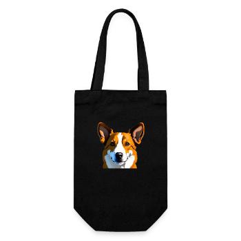 Realistic drawing of light brown dog - Gift Bag for Bottles - black - Front