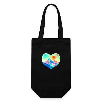 Mountains Mountain hikers Hiking Mountain hiking Hike - Gift Bag for Bottles - black - Front