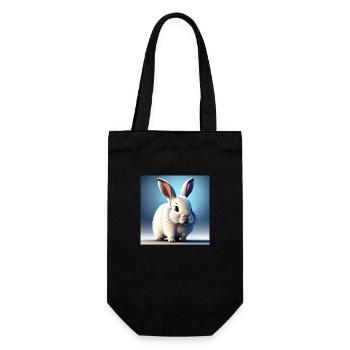 Lapin blanc - Sac à bouteille - noir - Devant
