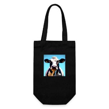 Black and White Cow - Gift Bag for Bottles - black - Front