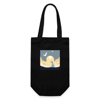 Hund im Himmel - Vierbeiner verlässt die Welt - Geschenkbeutel für Flaschen - Schwarz - Vorne