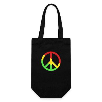 Paix vert jaune rouge. - Sac à bouteille - noir - Devant