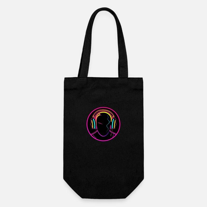 DJ Neon Style hard Music - Geschenkbeutel für Flaschen - Schwarz