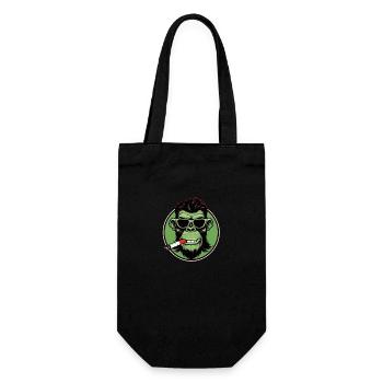 Smiling Ape Smoking stuff with Sunglases - Geschenkbeutel für Flaschen - Schwarz - Vorne