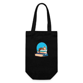 Cat Book Kitten Books Cat Reading Domestic Cat - Gift Bag for Bottles - black - Front