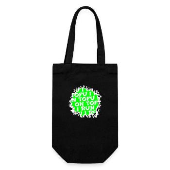 vegetarian joke birthday plant go vegan vegetable - Geschenkbeutel für Flaschen - Schwarz - Vorne
