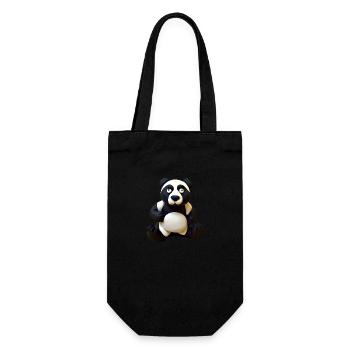 Panda en pâte à modeler - Sac à bouteille - noir - Devant
