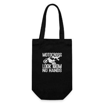 Motocross look Mom no Hands - Geschenkbeutel für Flaschen - Schwarz - Vorne
