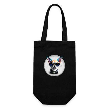 Chihuahua futuristisch - Geschenkbeutel für Flaschen - Schwarz - Vorne