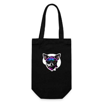 Chihuahua futuristic with glasses - Gift Bag for Bottles - black - Front