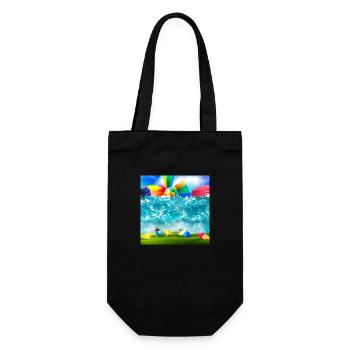 children having a good time during sunny day - Gift Bag for Bottles - black - Front
