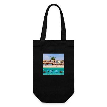 Urlaub am Meer verbringen - Geschenkbeutel für Flaschen - Schwarz - Vorne