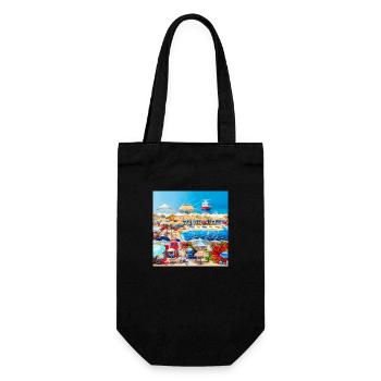 Sonniger Urlaub am Meer verbringen - Geschenkbeutel für Flaschen - Schwarz - Vorne