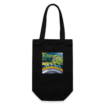 bicycle in mountains - Gift Bag for Bottles - black - Front