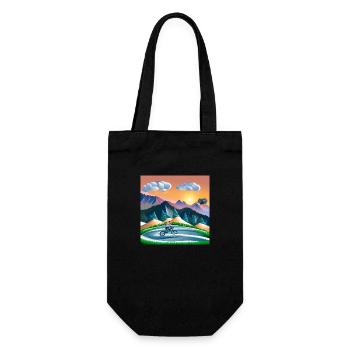 bicycle in sunny mountains - Gift Bag for Bottles - black - Front