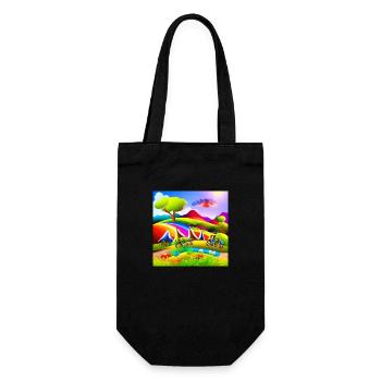childhood with bicycle in summer sunny mountains - Gift Bag for Bottles - black - Front