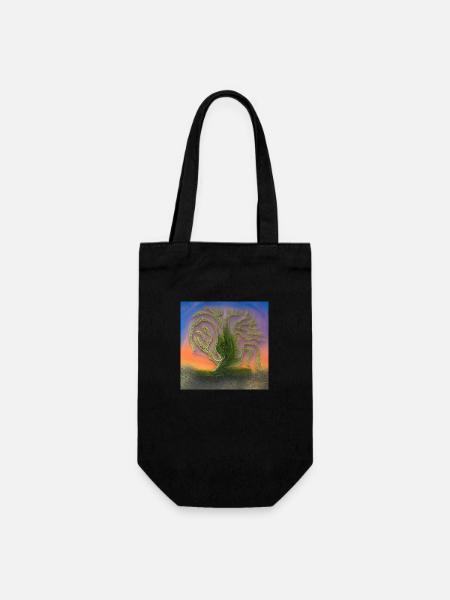 vieil arbre par une journée ensoleillée - Sac à bouteille - noir