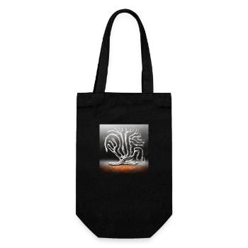 old tree hited by lightning - Gift Bag for Bottles - black - Front