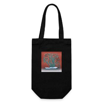 old tree waiting for spring - Gift Bag for Bottles - black - Front