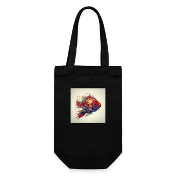 Beautiful colorful fish swimming in the sea - Gift Bag for Bottles - black - Front