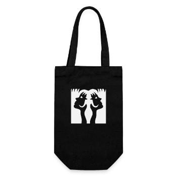 Illusion d’optique art psychédéliques formes rétro - Sac à bouteille - noir - Devant