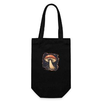 MUSHROOM RETRO - Gift Bag for Bottles - black - Front
