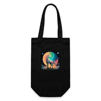 Fantasy unicorn mystical - Gift Bag for Bottles - black - Front